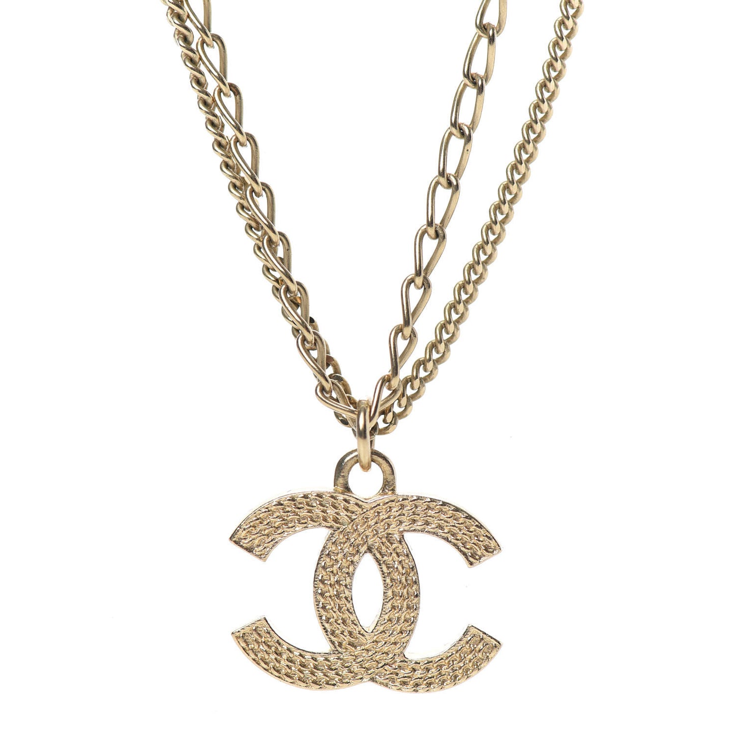 CC Multi Strand Chain Necklace Gold
