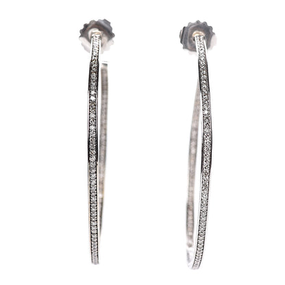 David Yurman Sterling Silver Diamond Extra Large Inside Out Cable Hoop Earrings 1 of 5