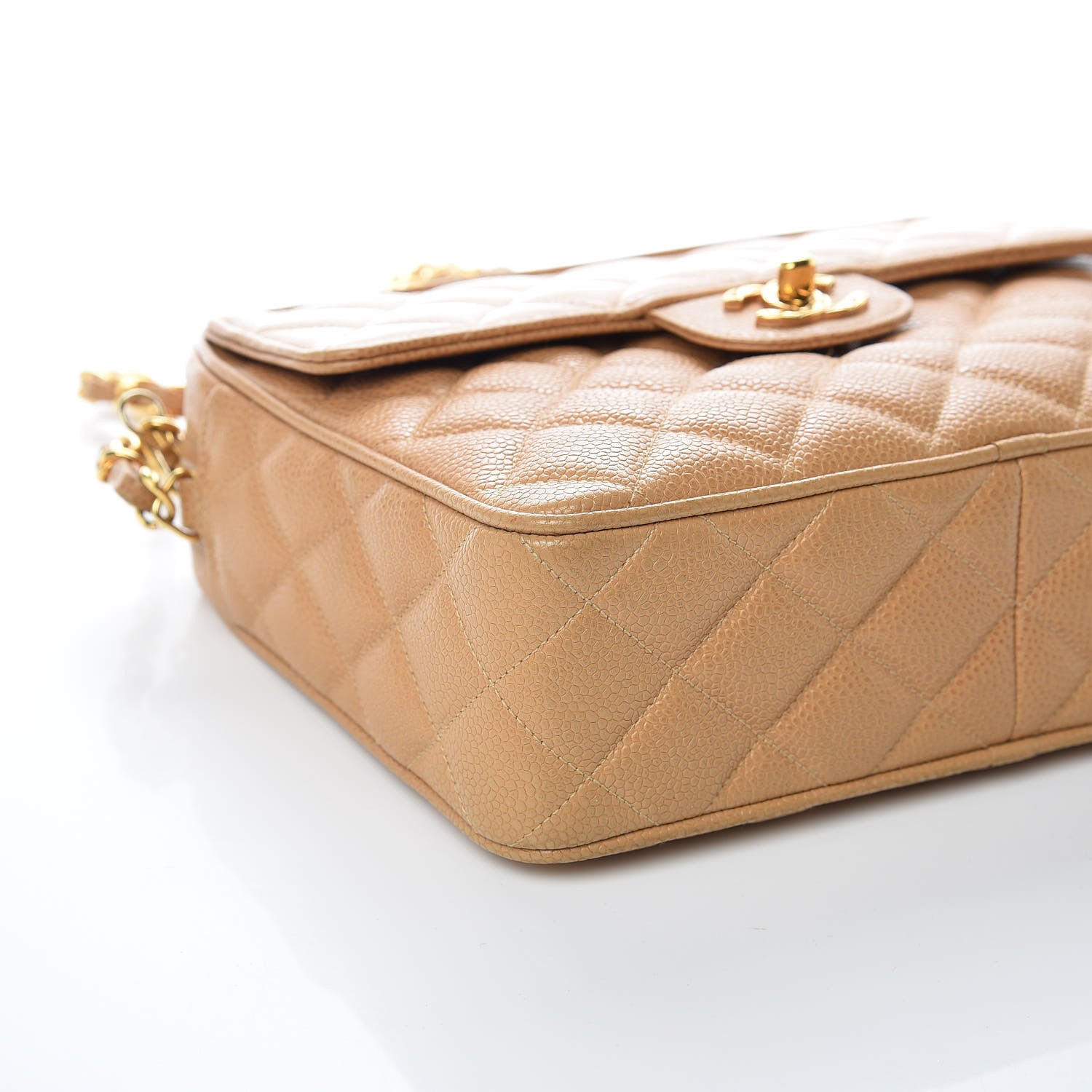 Chanel Caviar Quilted Camera Case Beige 12 of 13