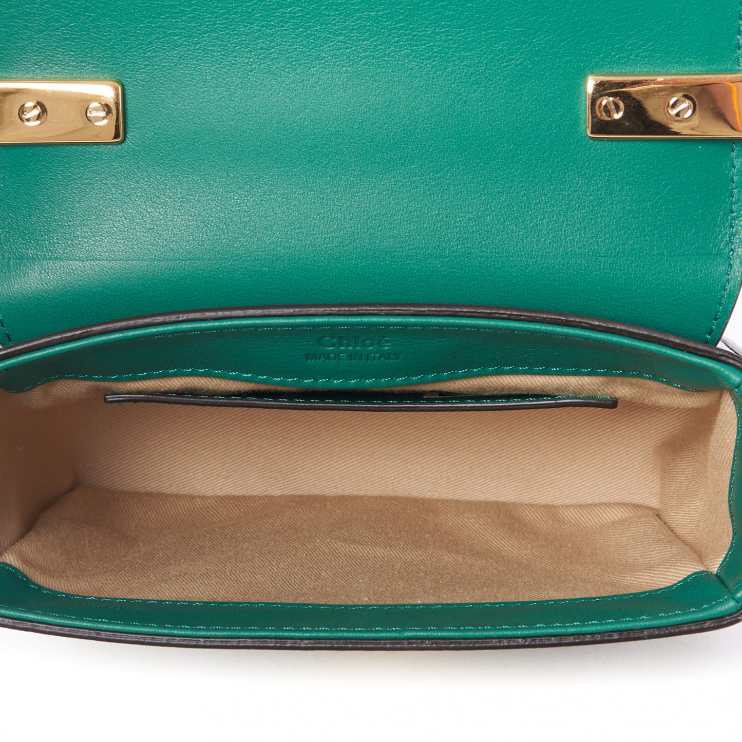 Calfskin Crocodile Embossed Mini C Double Carry Woodsy Green