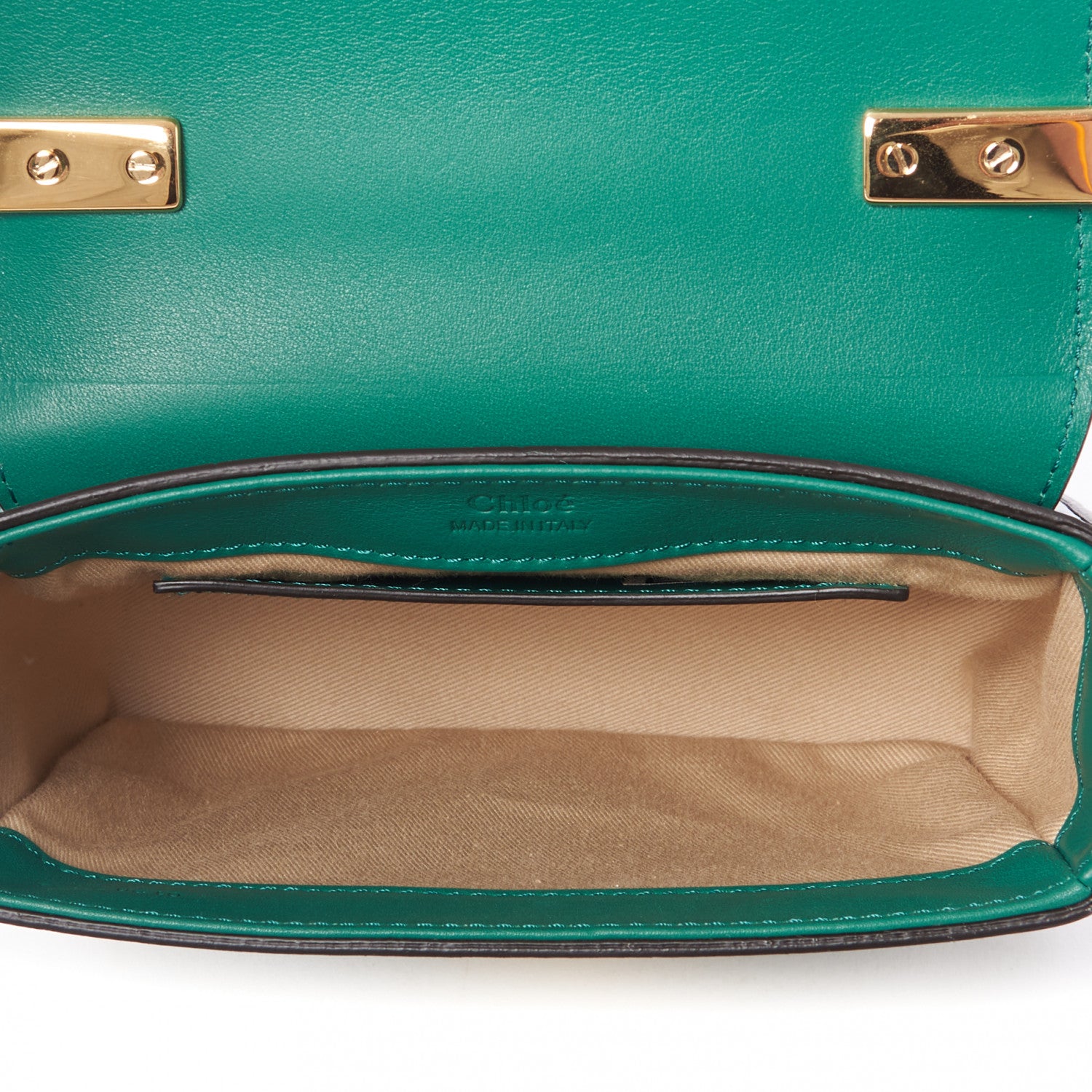 Chloe Calfskin Crocodile Embossed Mini C Double Carry Woodsy Green 7 of 9