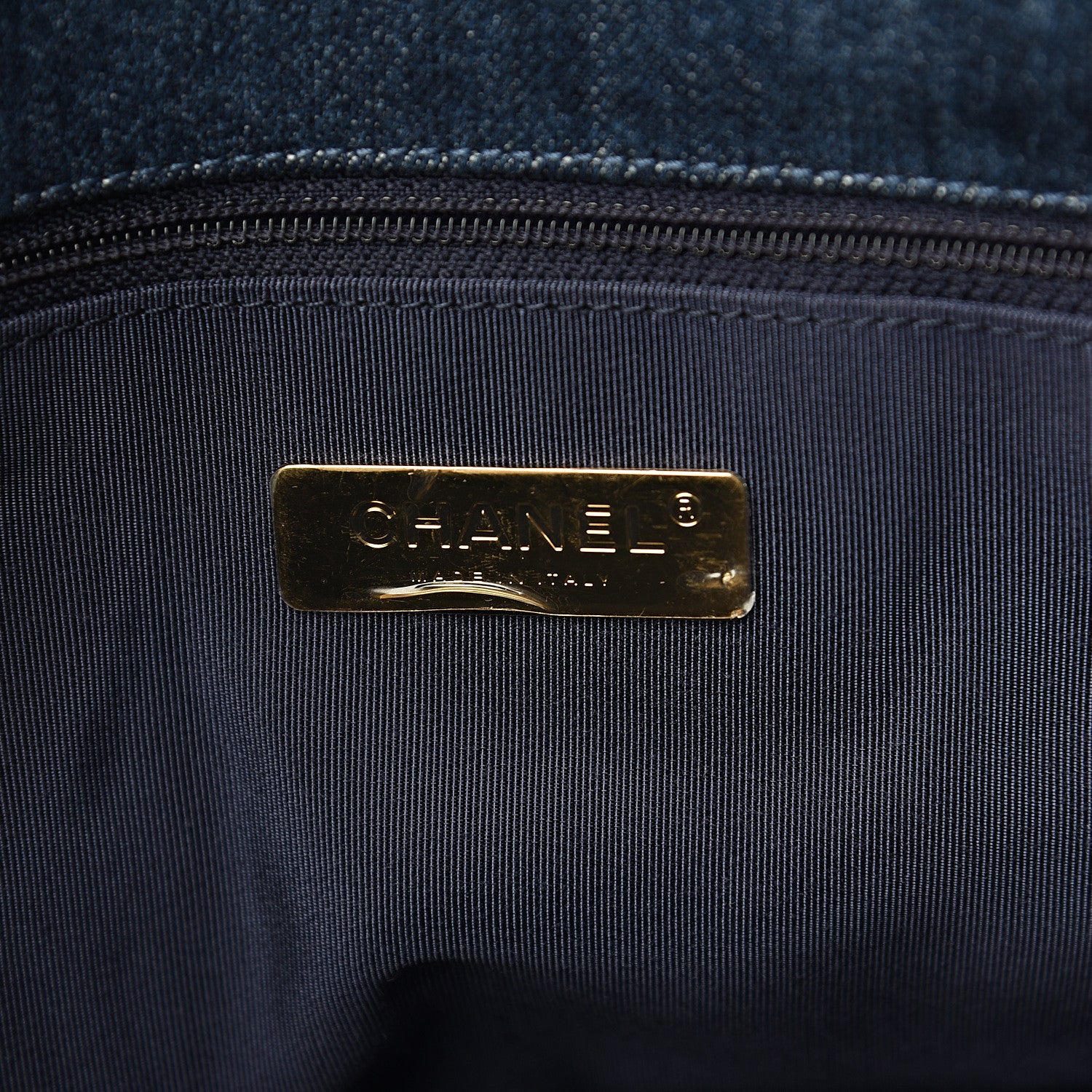 Chanel Denim Quilted Large 19 Flap Blue 5 of 10