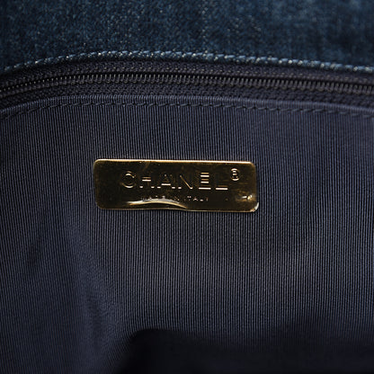Chanel Denim Quilted Large 19 Flap Blue 5 of 10