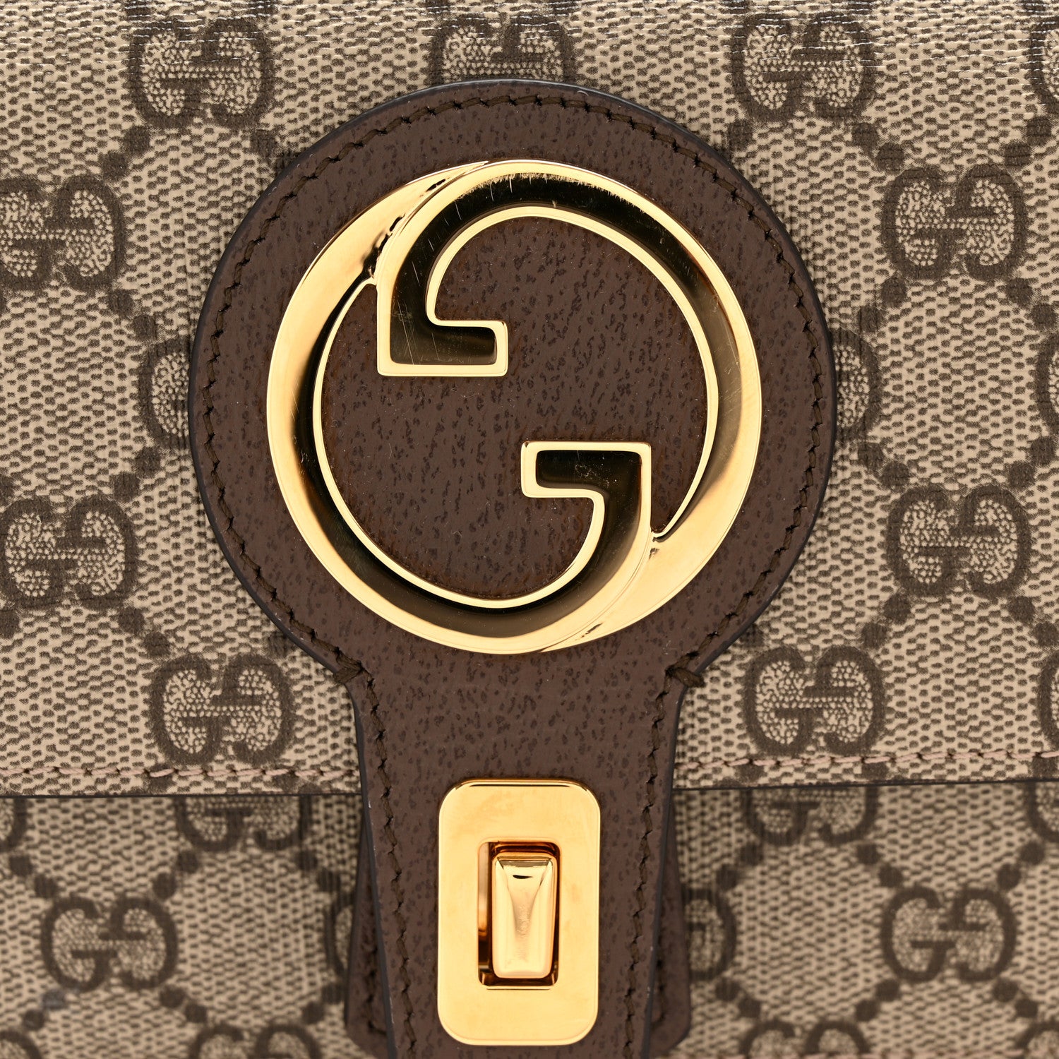 Gucci GG Supreme Monogram Textured Dollar Calfskin Blondie Belt Bag Beige Ebony New Acero 11 of 11