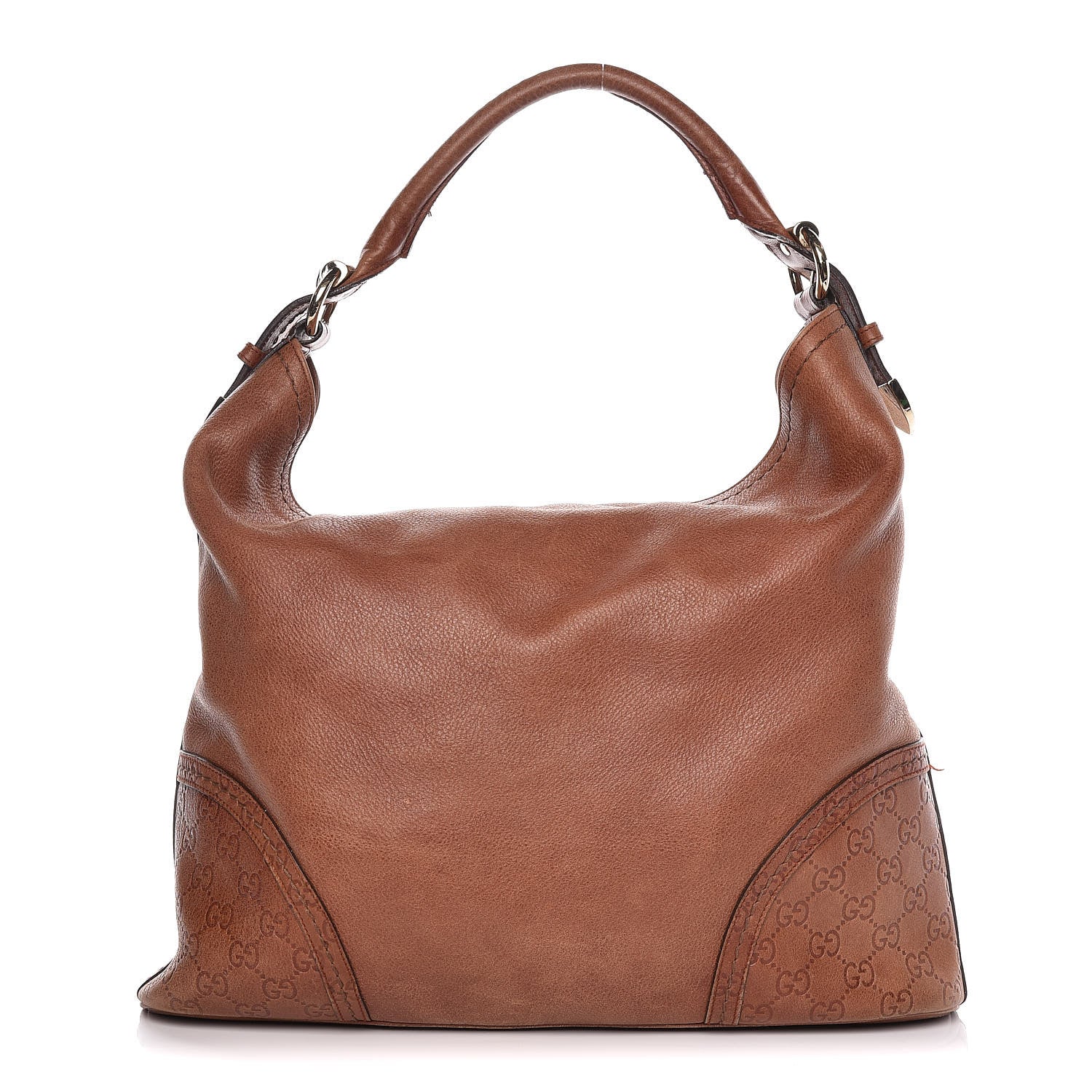 Gucci Calfskin Guccissima Trim Large Signoria Hobo Brown 1 of 19