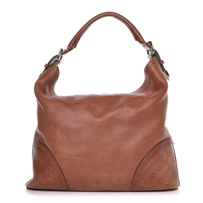 Gucci Calfskin Guccissima Trim Large Signoria Hobo Brown 1 of 19