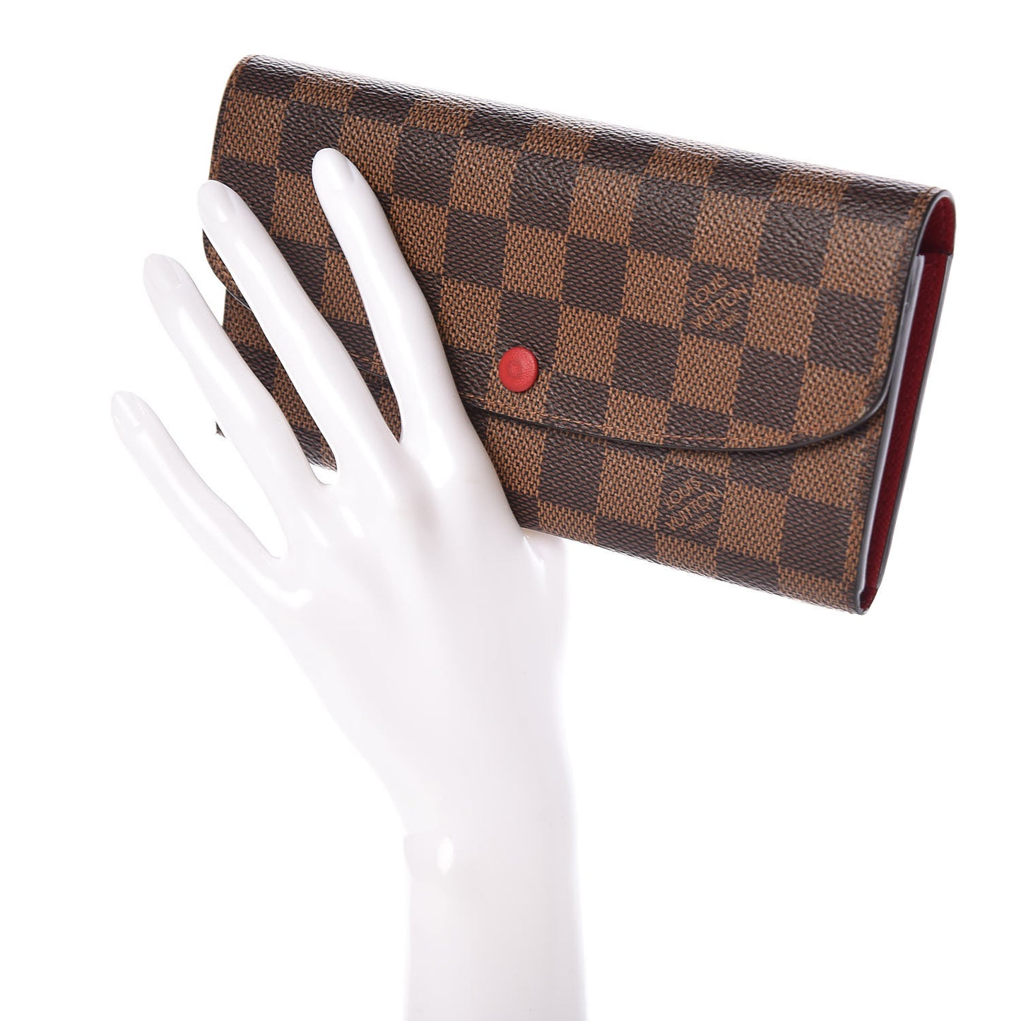 Damier Ebene Emilie Wallet Red
