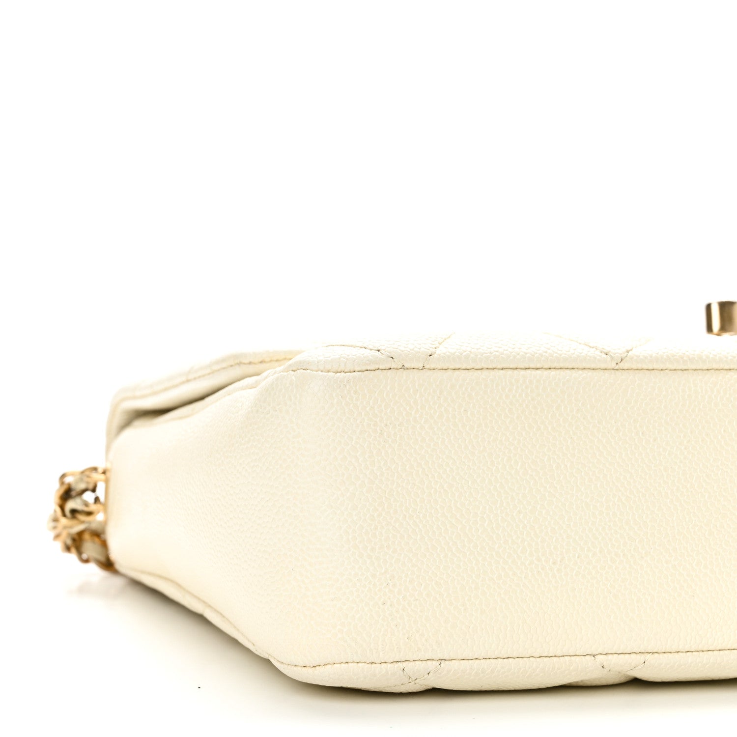 Chanel Shiny Caviar Quilted Small Chain Melody Flap White 9 of 10