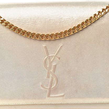 Saint Laurent Metallic Fabric Medium Monogram Kate Satchel Gold 19 of 19