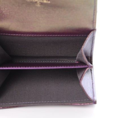 Chanel Iridescent Lambskin Quilted Flap Card Holder Purple 5 of 9