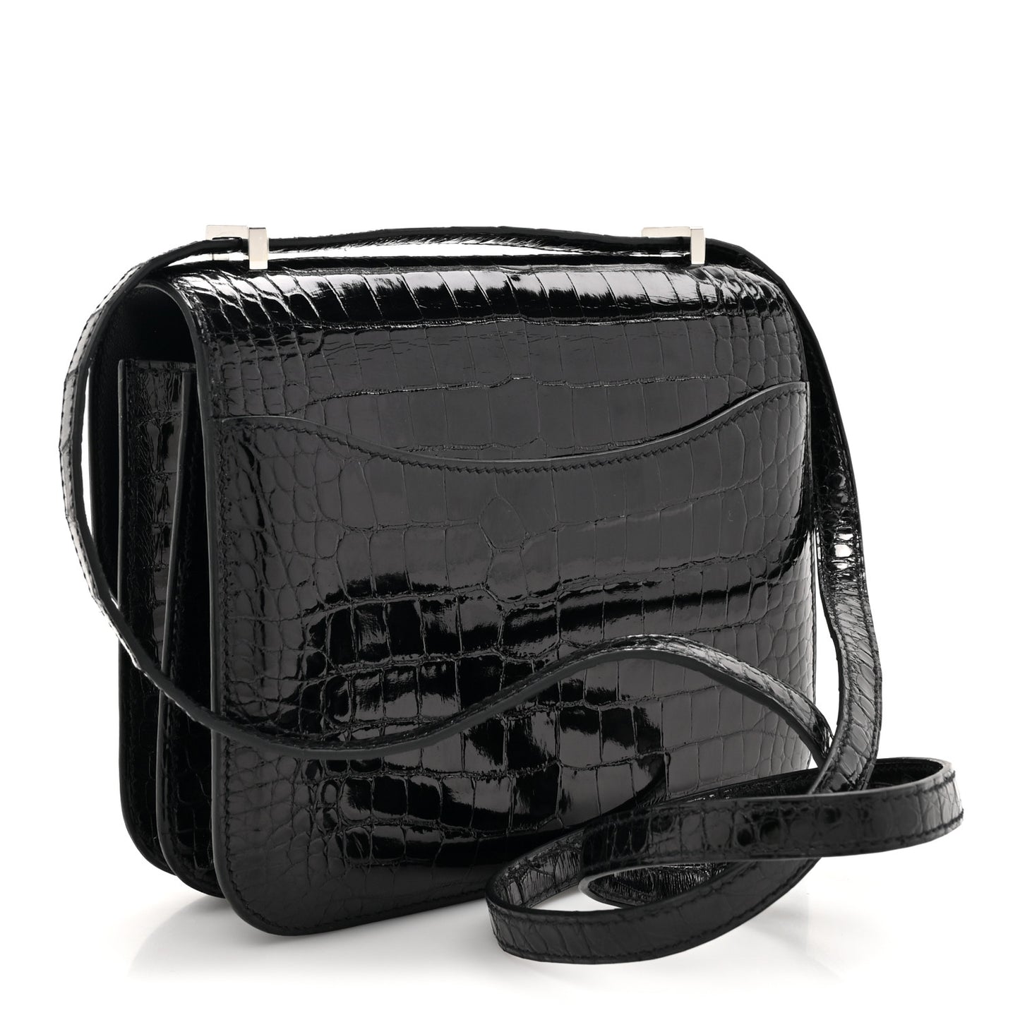 Shiny Alligator Constance 18 Black