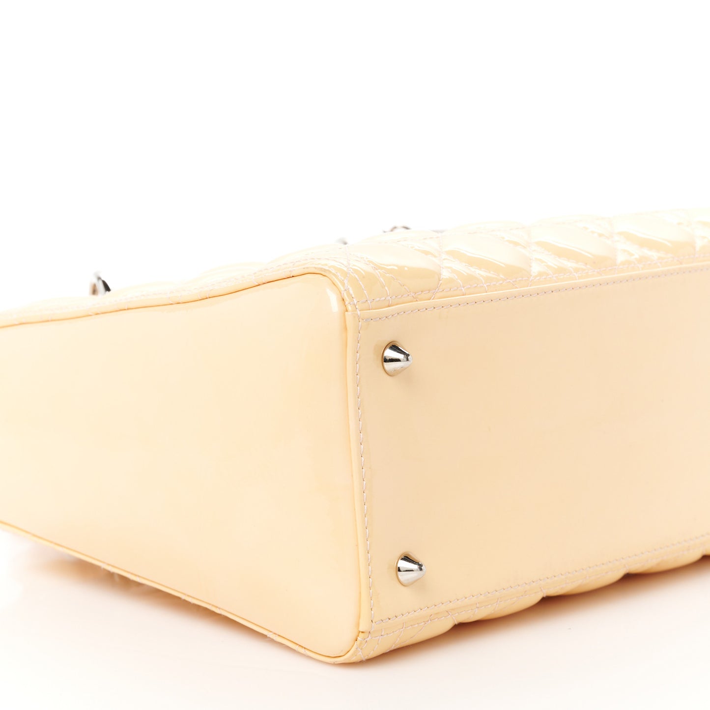 Patent Cannage Medium Lady Dior Yellow