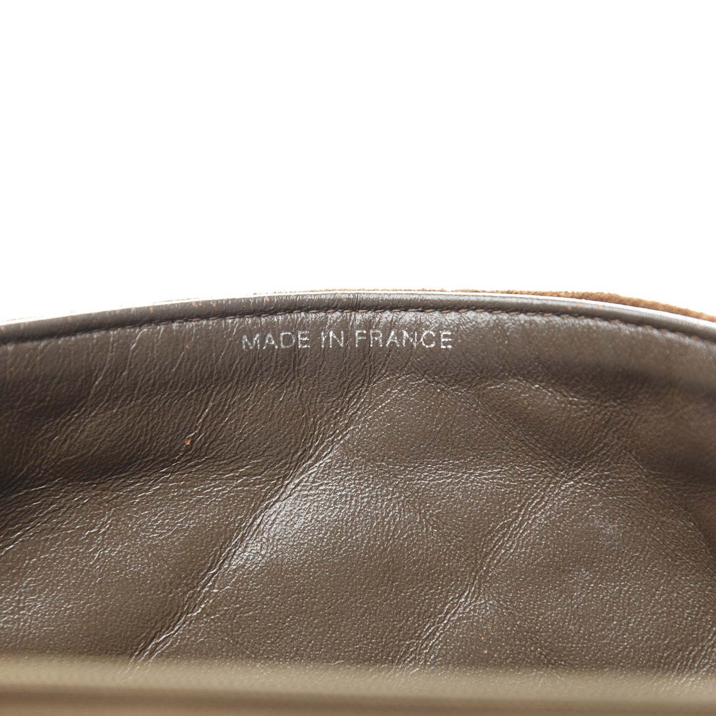 Suede Quilted Shoulder Flap Bag Brown