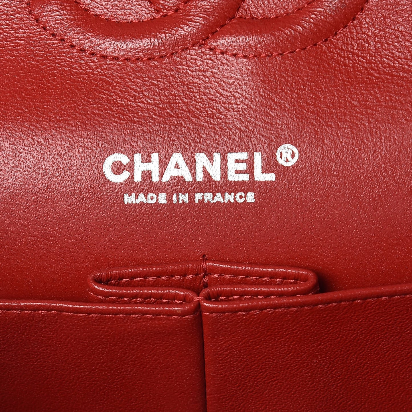 Lambskin Quilted Medium Double Flap Red