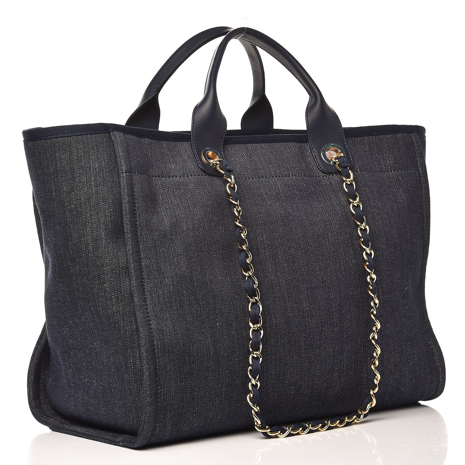 Chanel Canvas Large Deauville Tote Dark Blue 3 of 10