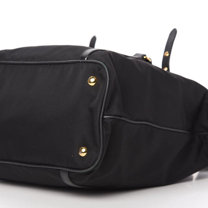 Prada Saffiano Tessuto Nylon Shopping Tote Black 7 of 10