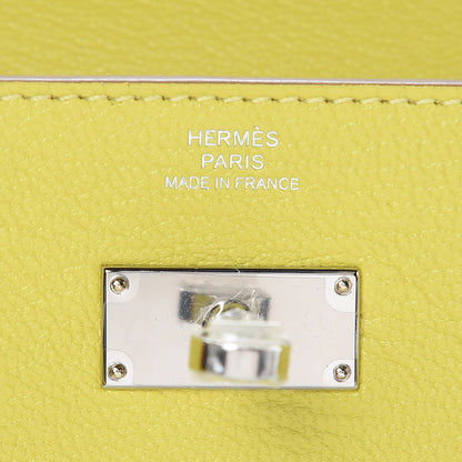 Hermes Chevre Mysore Kelly Longue Wallet Lime 11 of 16