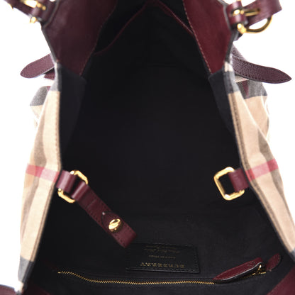 Burberry Grainy Calfskin House Check Small Canterbury Tote Burgundy 4 of 9