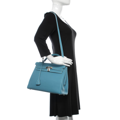 Hermes Togo Kelly Retourne 32 Blue Jean 2 of 10