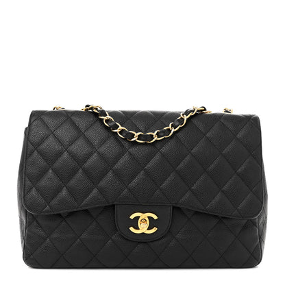 Chanel Caviar Quilted Jumbo Single Flap Black 1 of 13