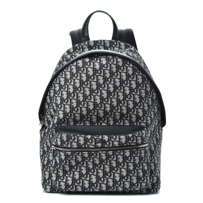 Christian Dior Oblique Calfskin Rider Backpack Beige Black 1 of 8