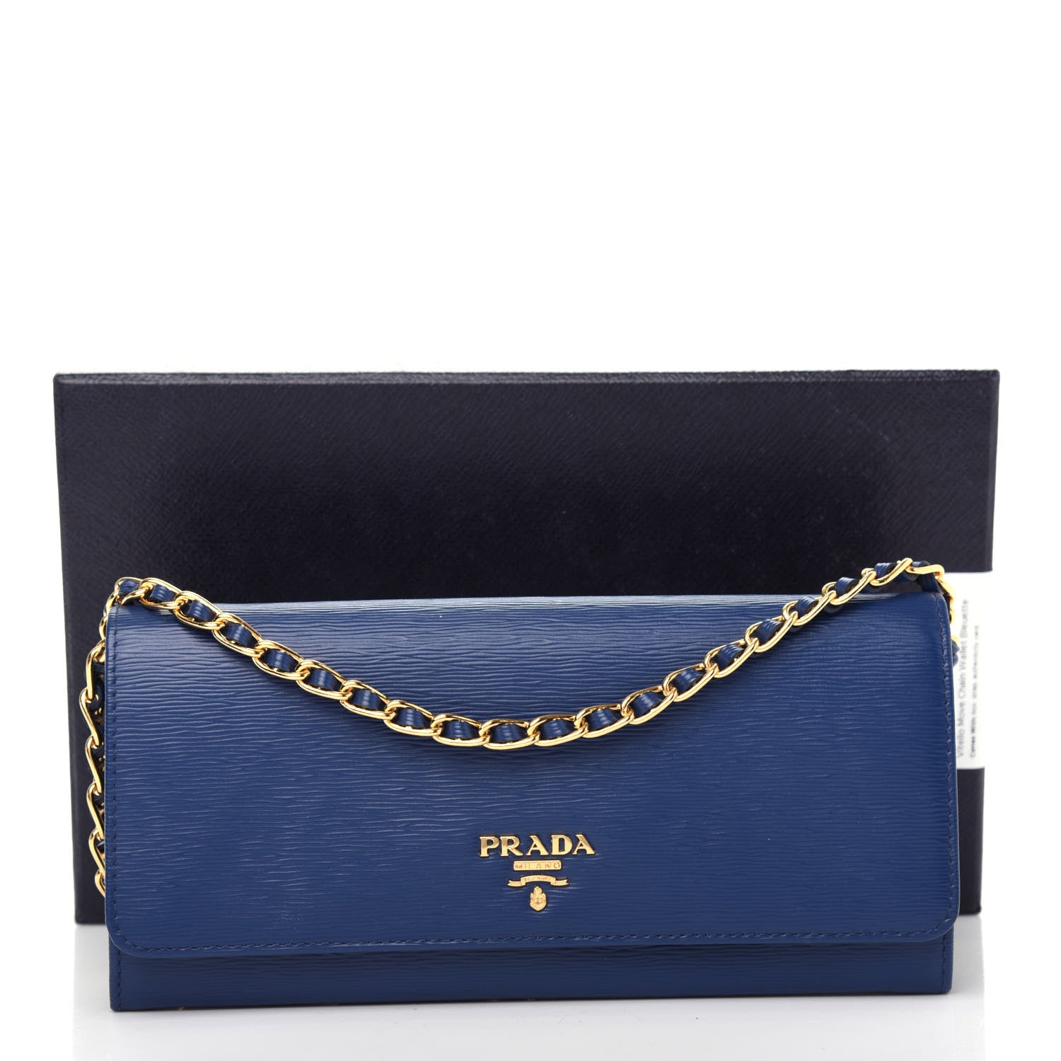 Prada Vitello Move Chain Wallet Bleuette 10 of 10
