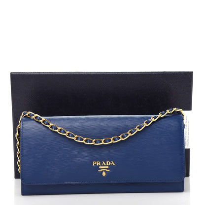 Prada Vitello Move Chain Wallet Bleuette 10 of 10