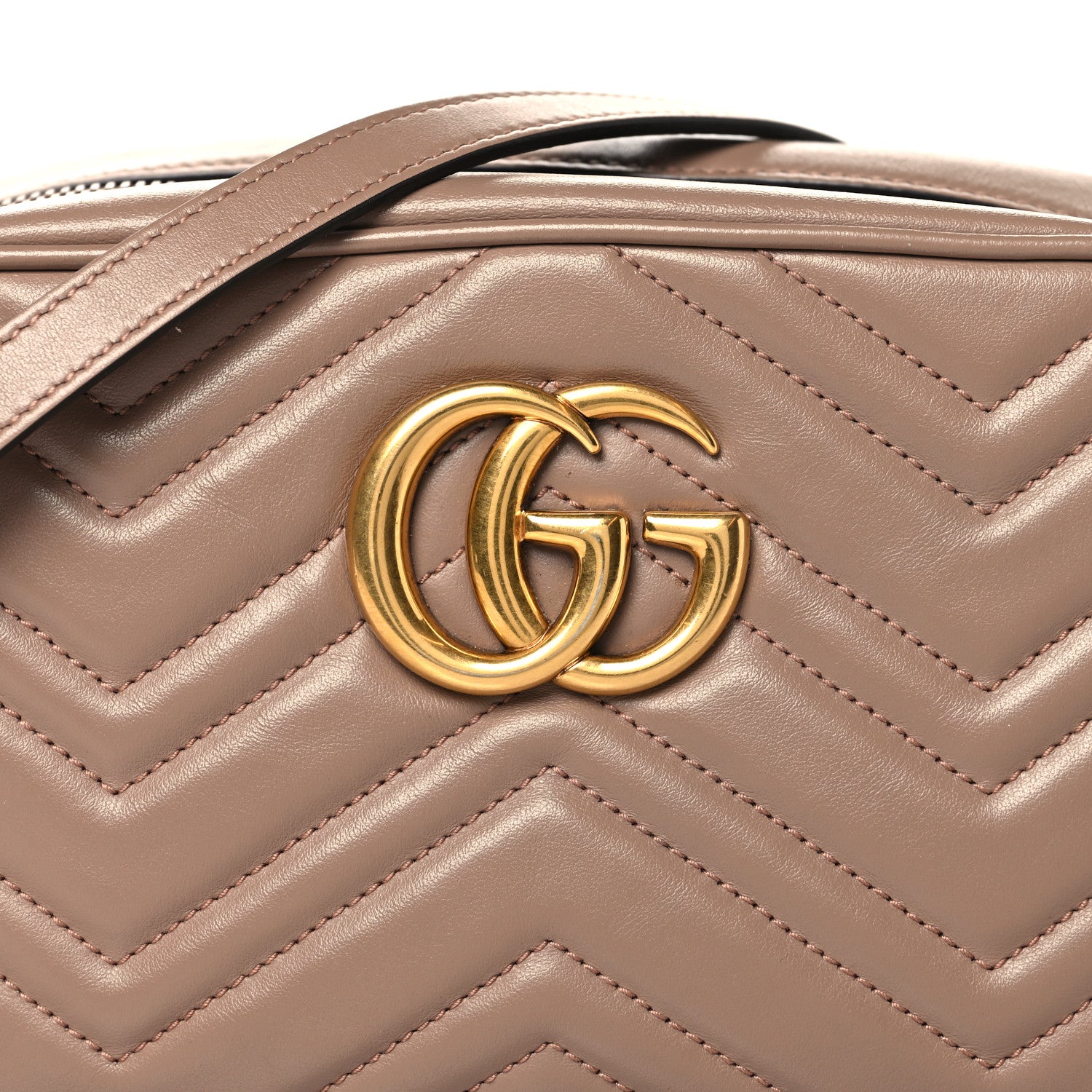 Gucci Calfskin Matelasse Small GG Marmont Chain Shoulder Bag Porcelain Rose 8 of 13