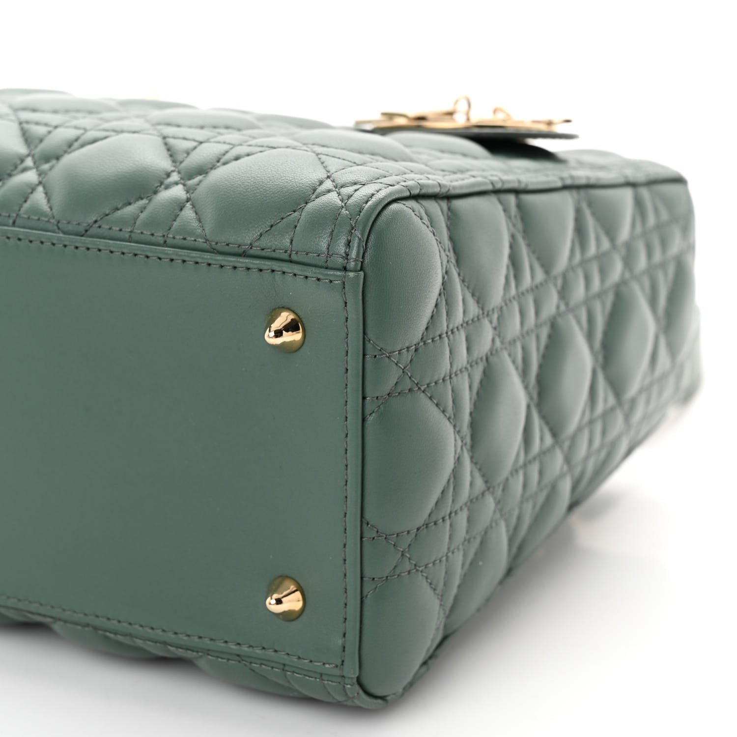 Christian Dior Lambskin Cannage Medium Lady Dior Orage 9 of 9