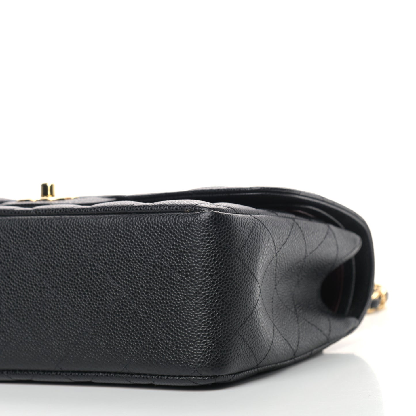 Caviar Quilted Jumbo Double Flap Black