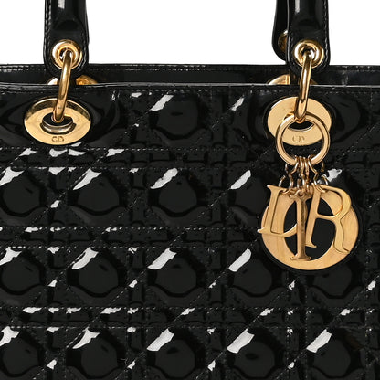 Christian Dior Patent Cannage Large Lady Dior Black 8 of 11