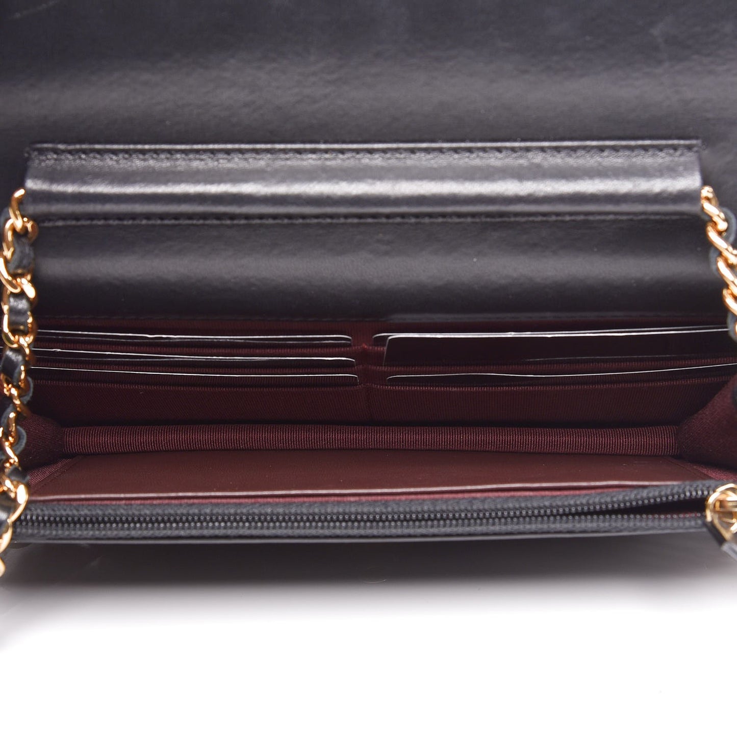 Lambskin Quilted Wallet On Chain WOC Black