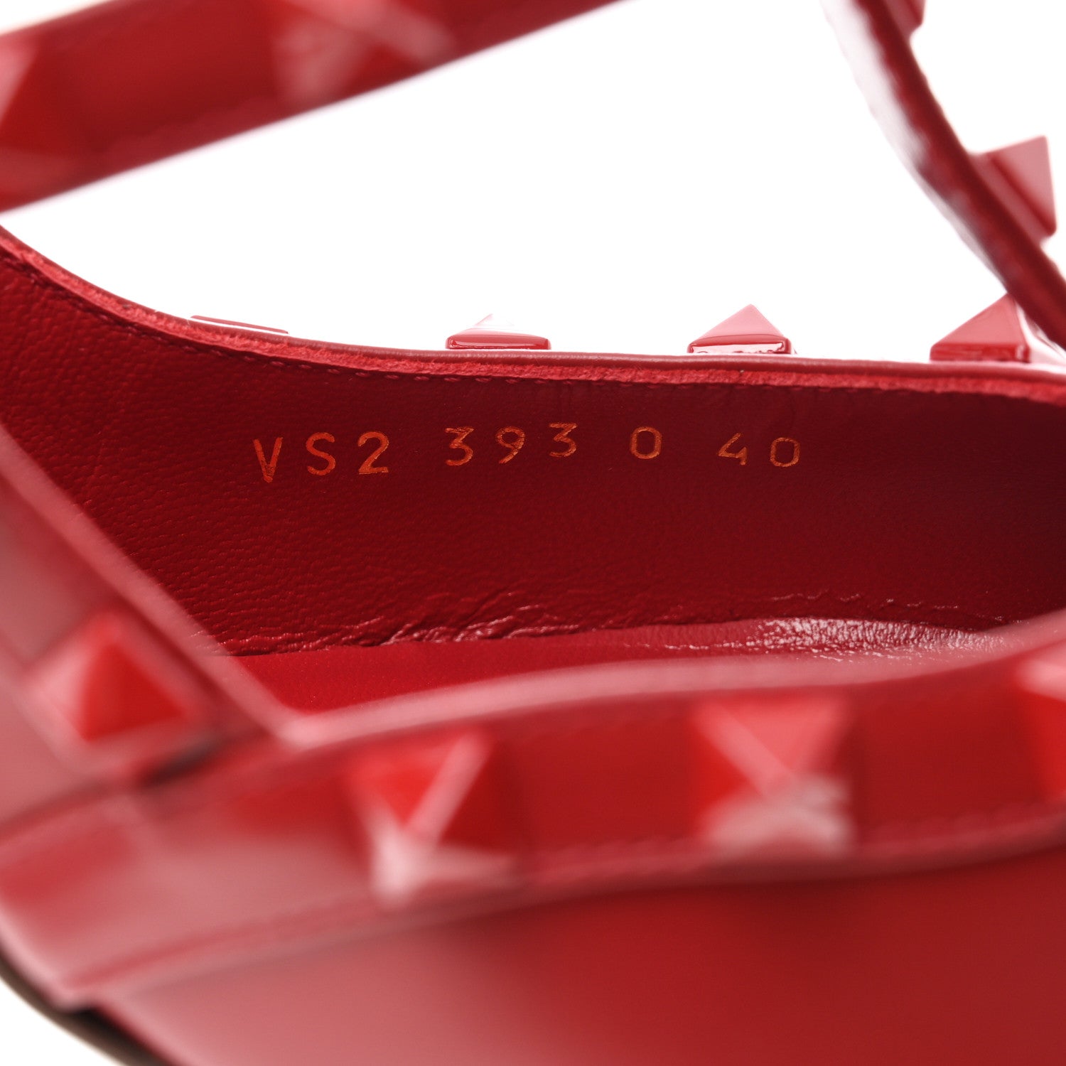 Valentino Garavani Calfskin Lacquered Monochrome Rockstud Ankle Strap 100mm Pumps 40 Rosso Valentino 6 of 9