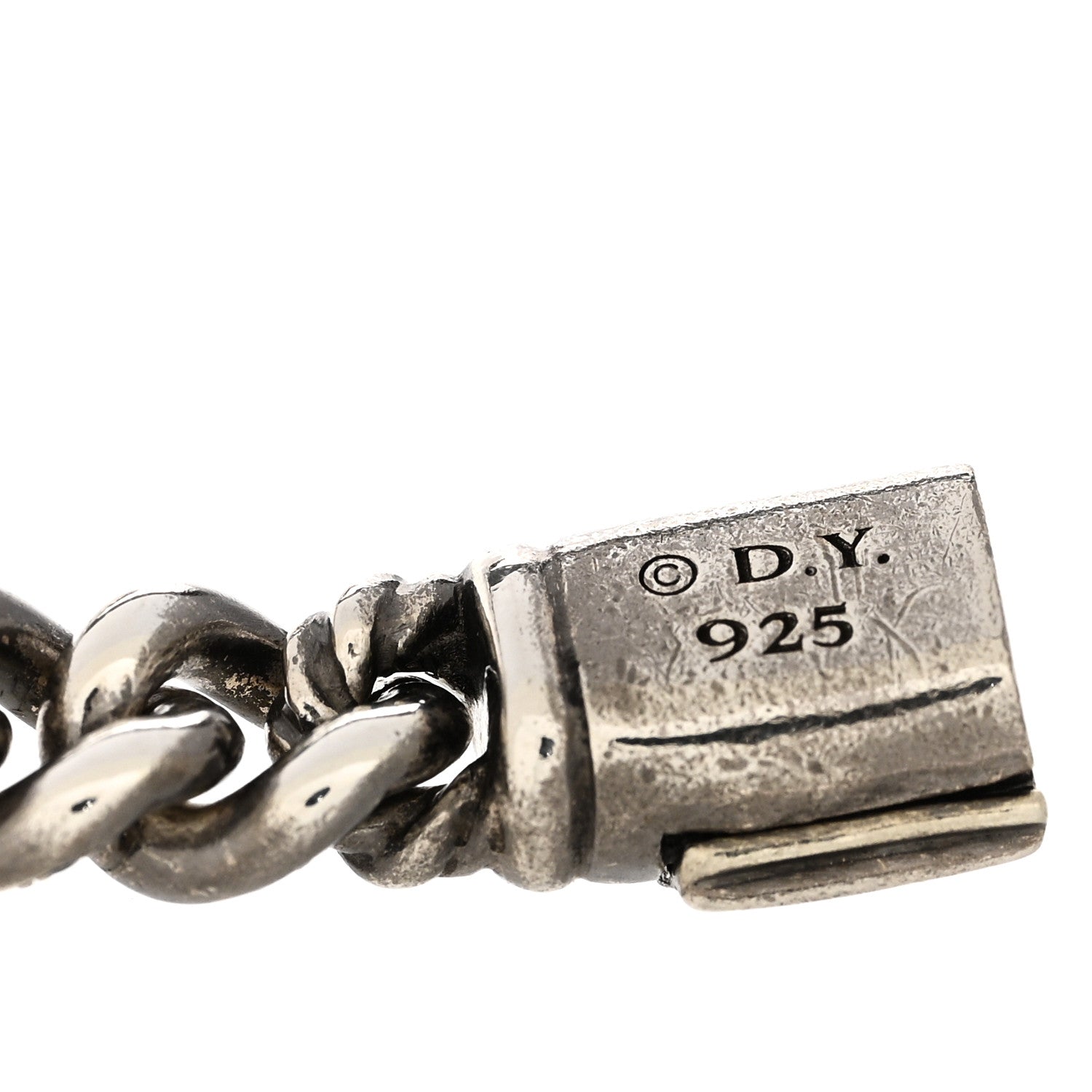 David Yurman Sterling Silver Blue Sapphire Petite Pave Curb Link Bracelet 3 of 3