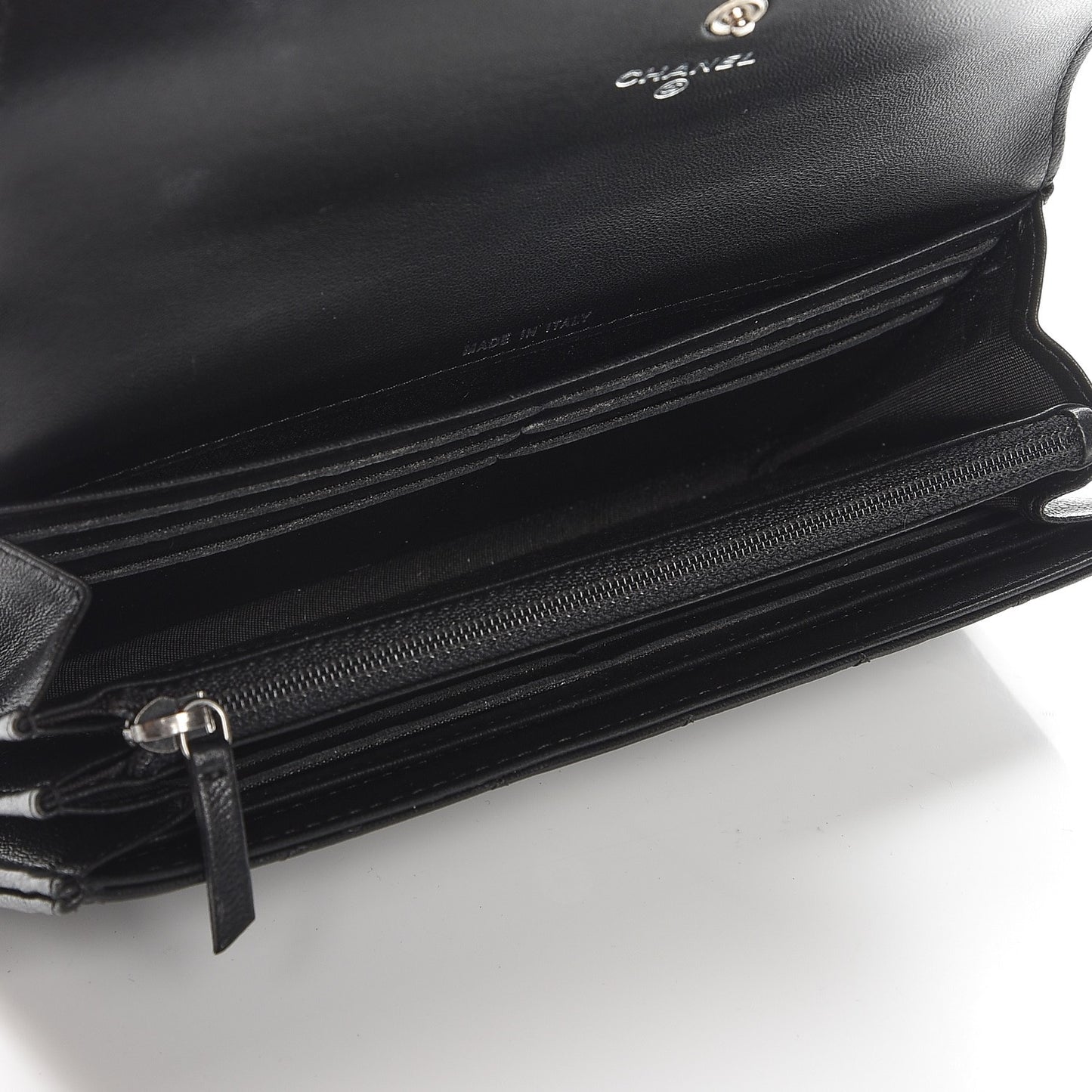 Lambskin Quilted Boy Flap Wallet Black