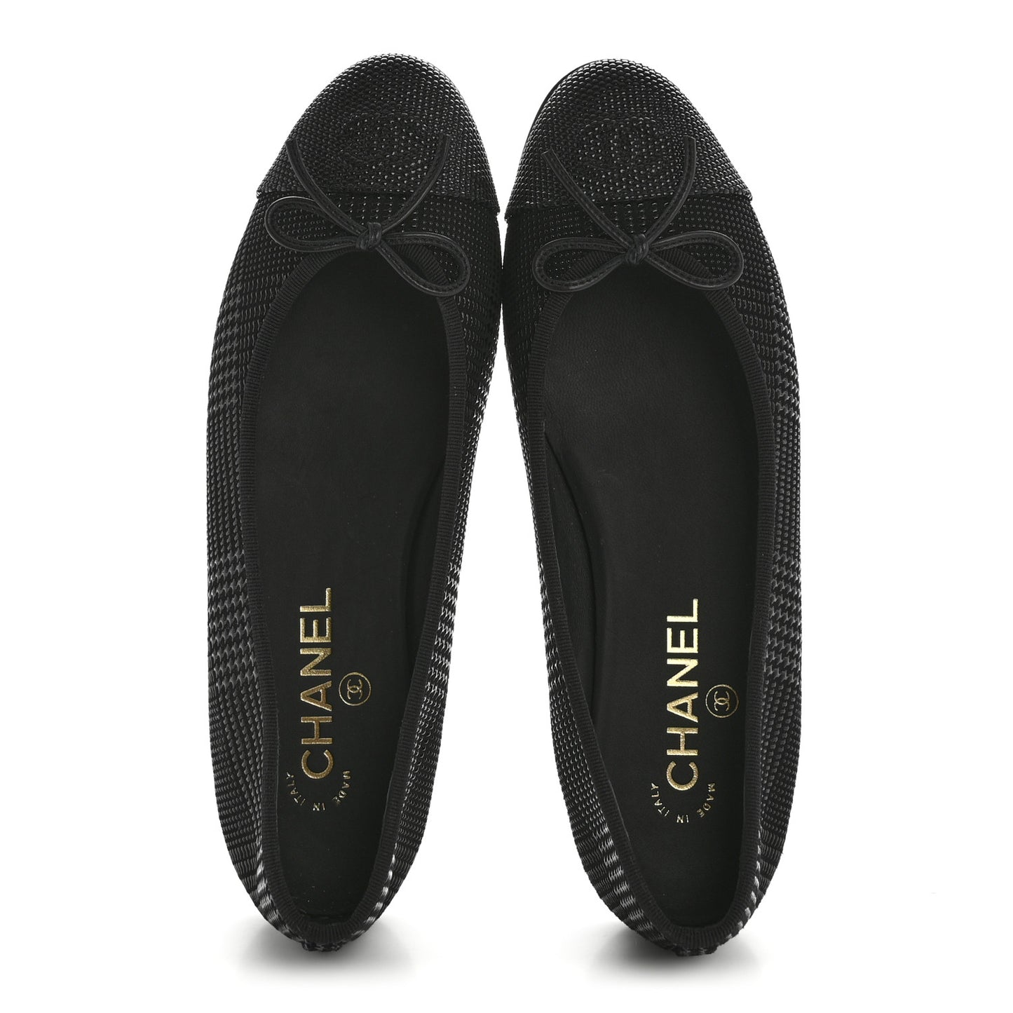 Suede Kidskin Cap Toe CC Ballerina Flats 39 Black