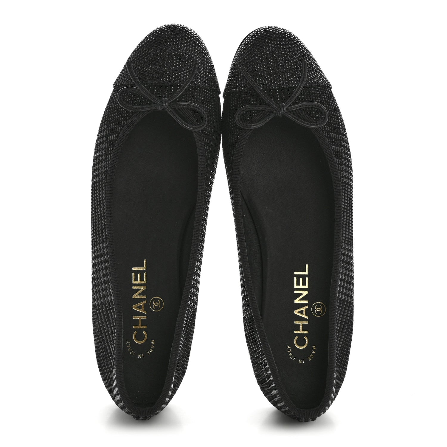 Chanel Suede Kidskin Cap Toe CC Ballerina Flats 39 Black 2 of 10