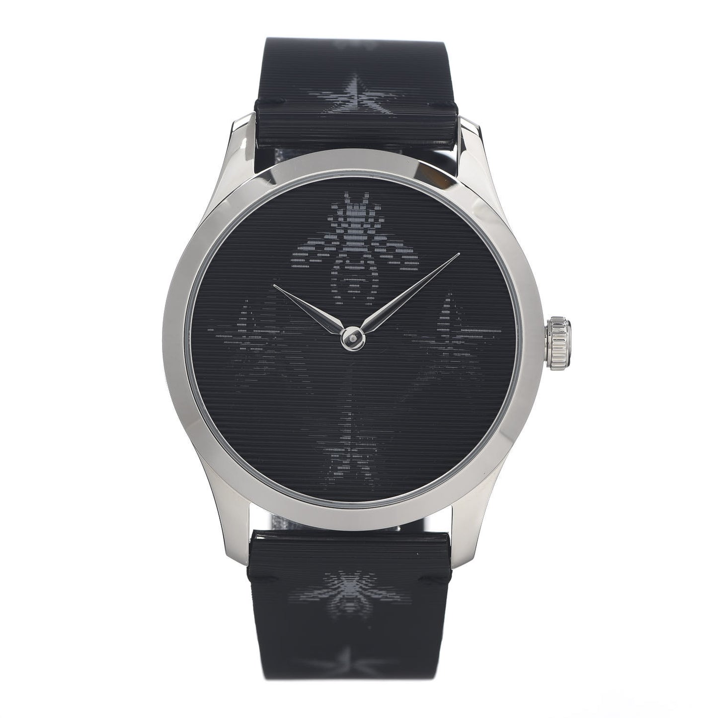 Stainless Steel Calfskin 38mm G-Timeless Bee Star Hologram Quartz Watch Black