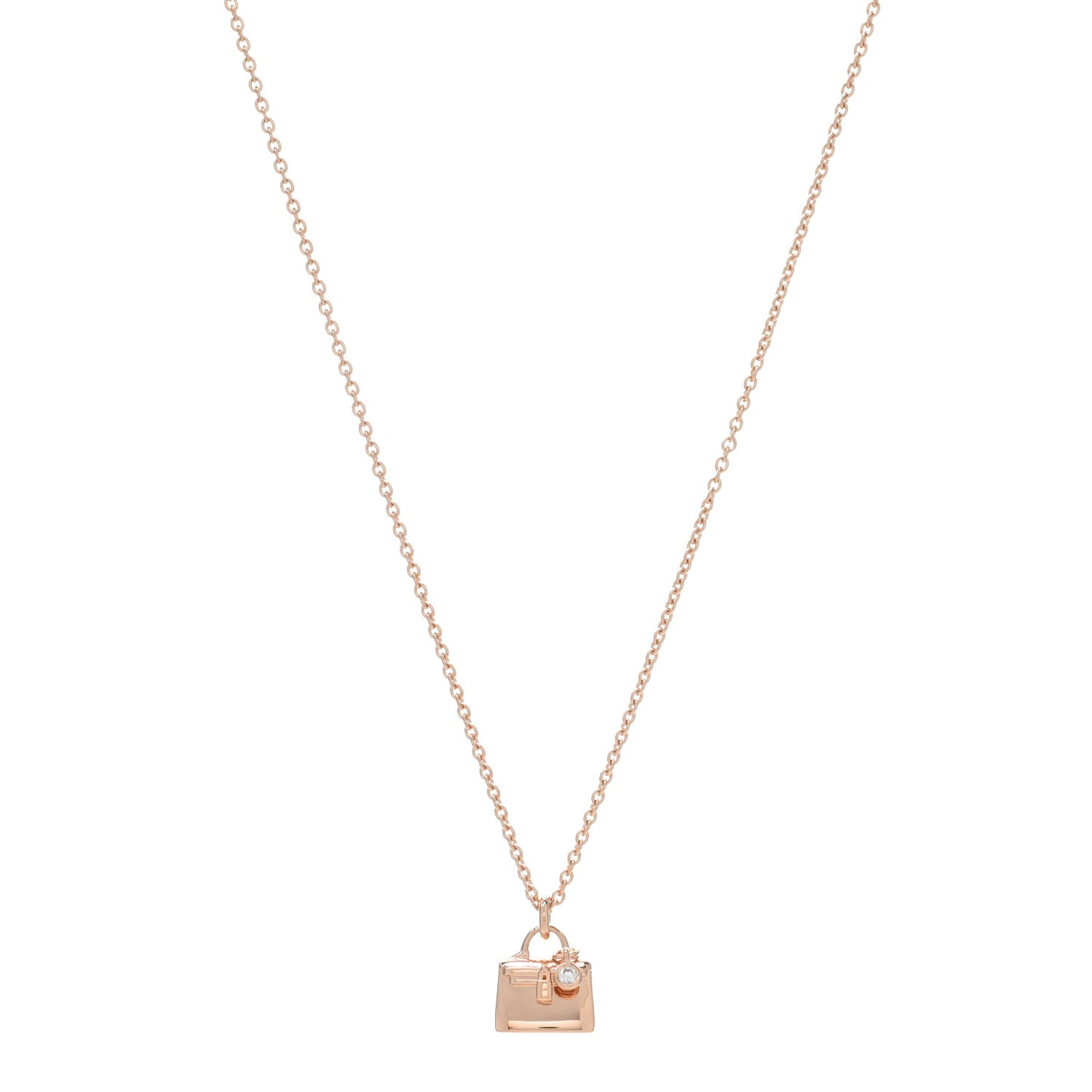 18K Rose Gold Diamond Kelly Pendant Necklace
