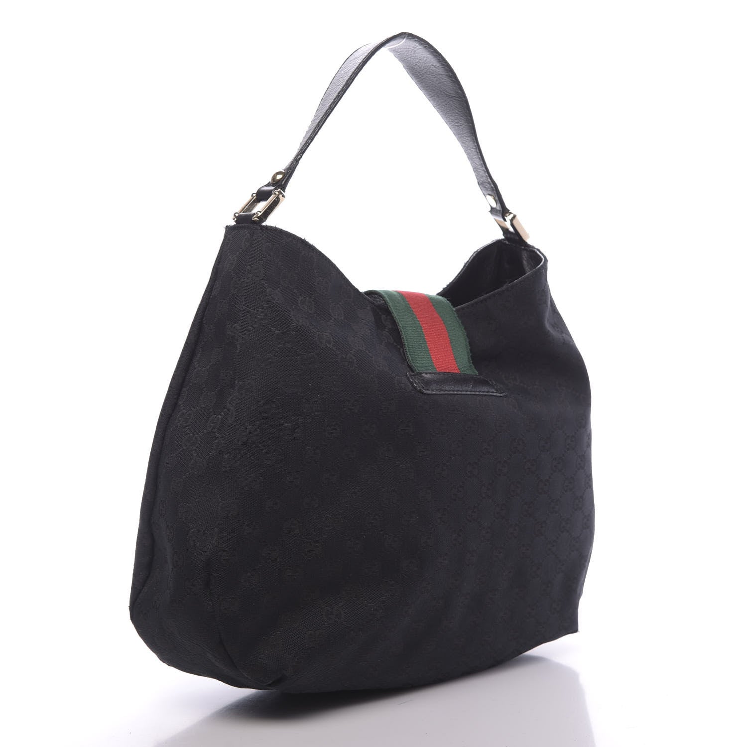 Gucci Monogram Large New Ladies Web Hobo Black 3 of 17