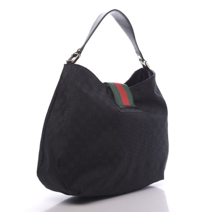 Gucci Monogram Large New Ladies Web Hobo Black 3 of 17