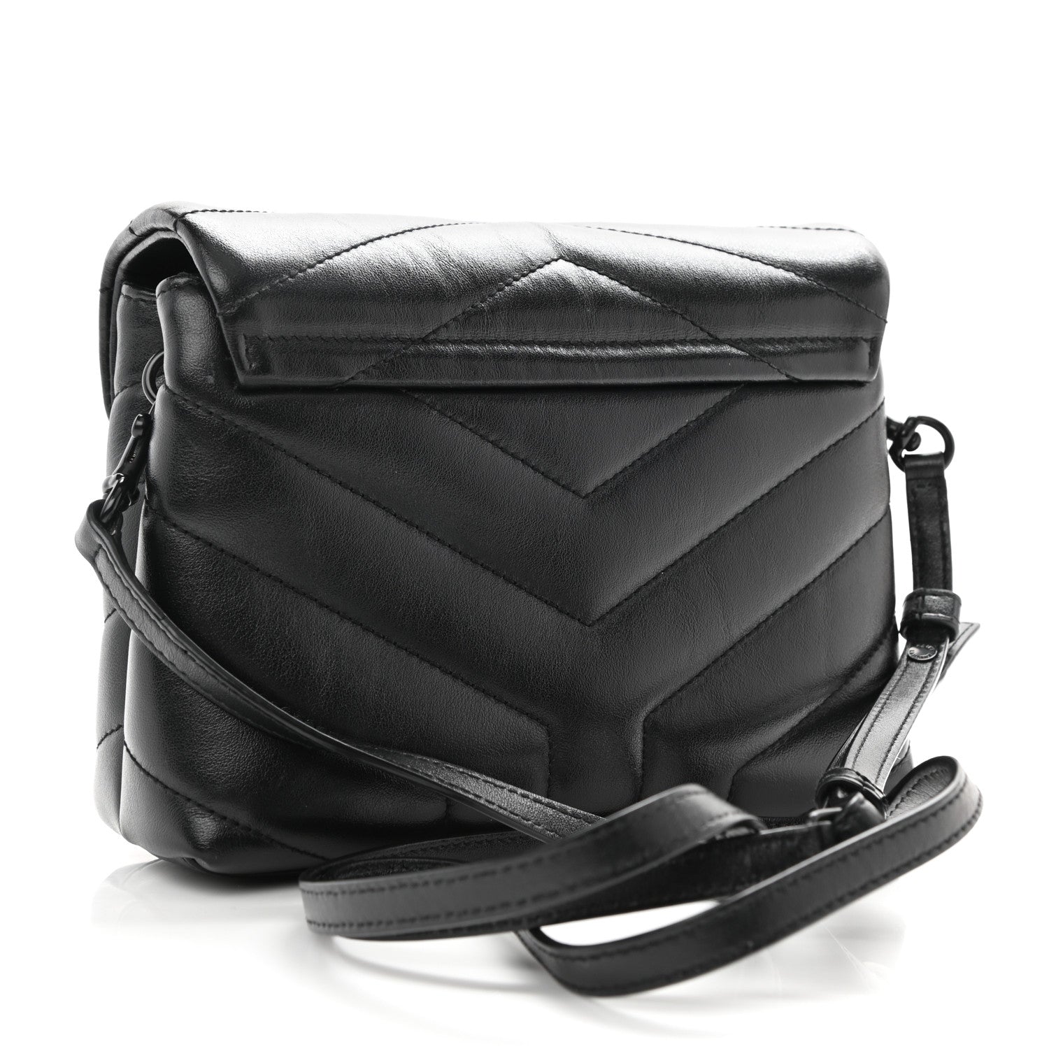 Saint Laurent Calfskin Y Quilted Monogram Toy Loulou Crossbody Bag Black 3 of 9