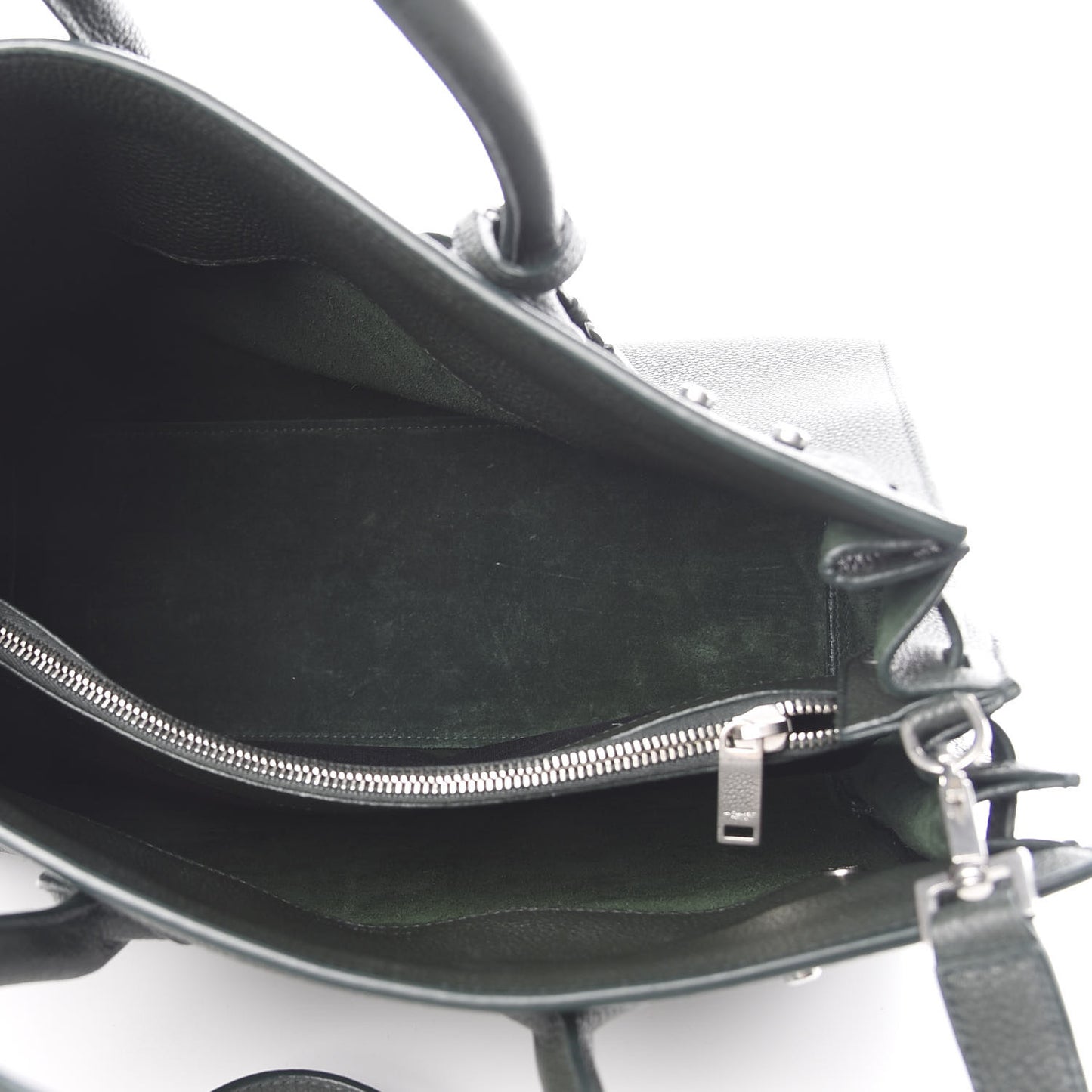 Grained Calfskin Small Supple Sac De Jour Dark Vert