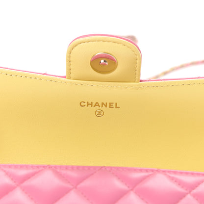 Chanel Lambskin Quilted Glasses Case With Chain Pink Yellow 6 of 12