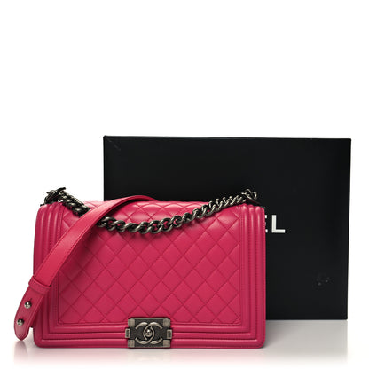 Chanel Lambskin Quilted New Medium Boy Flap Pink 12 of 12