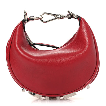 Fendi Vitello Grace New Matte Nano Fendigraphy Hobo Charm Scarlet Sage 1 of 11
