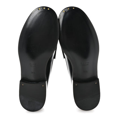 Gucci Calfskin Millennial Ribot Womens GG Loafers 38.5 Black 6 of 10