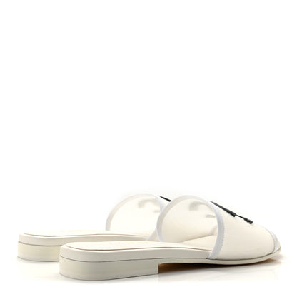 Chanel Mesh Glass Beaded CC Sandal Mules 37.5 White Black 5 of 9