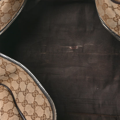 Gucci Monogram Dollar Calfskin Large Boston Duffle Bag Beige Ebony Testa di Moro Marrone Scuro 4 of 16