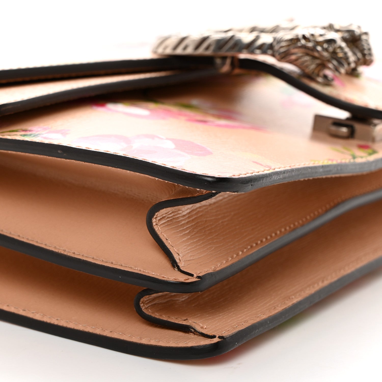 Gucci Calfskin Blooms Print Small Dionysus Shoulder Bag Pink Apricot Multicolor 9 of 10